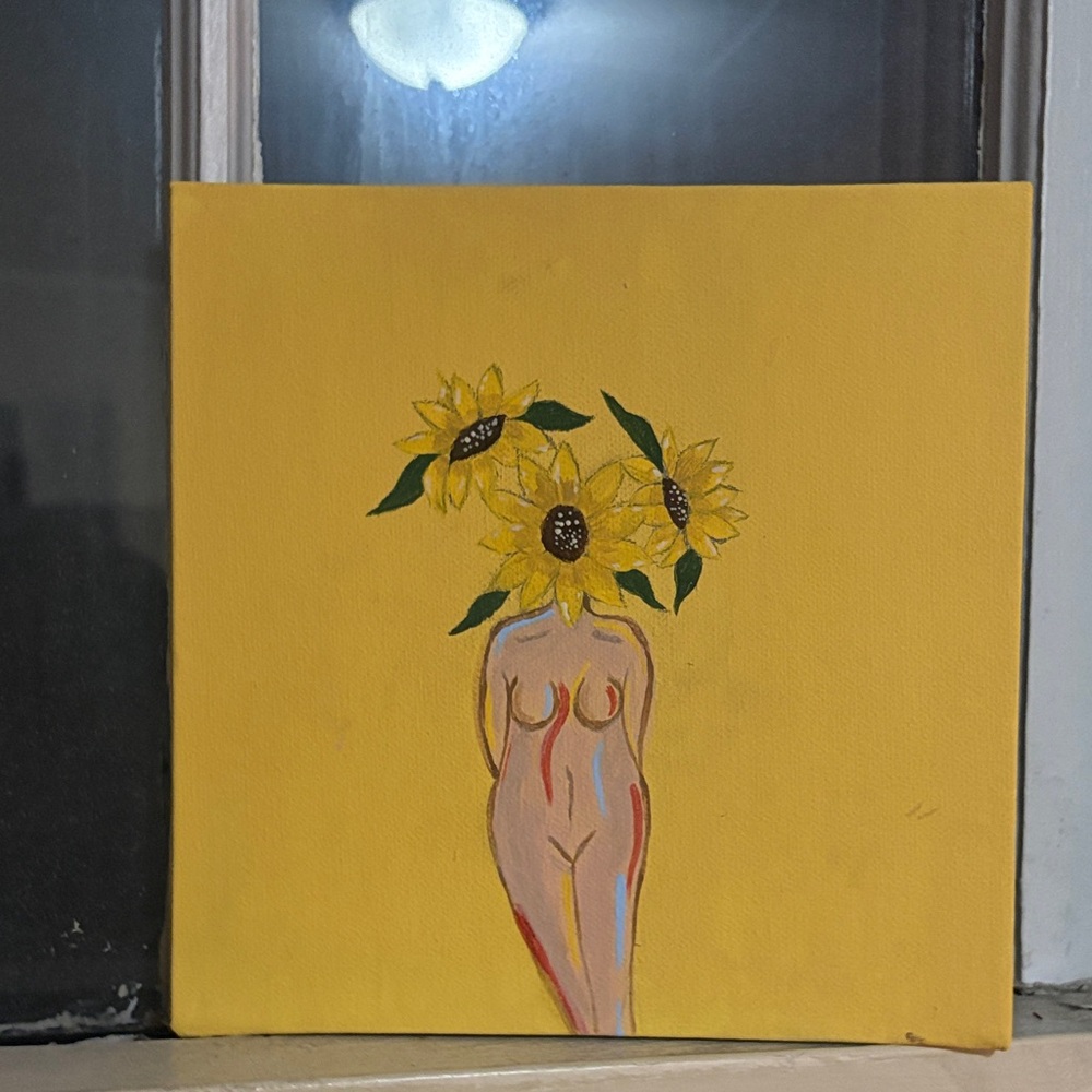 Sunflower Nude Canvas Art